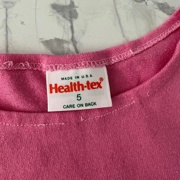 Vintage Healthtex Made In USA Short Sleeve Tee Pink | Size 5 Girls - Picture 3 of 3